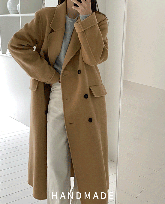 [hand made / wool 90%] 커터 더블 롱 (coat)