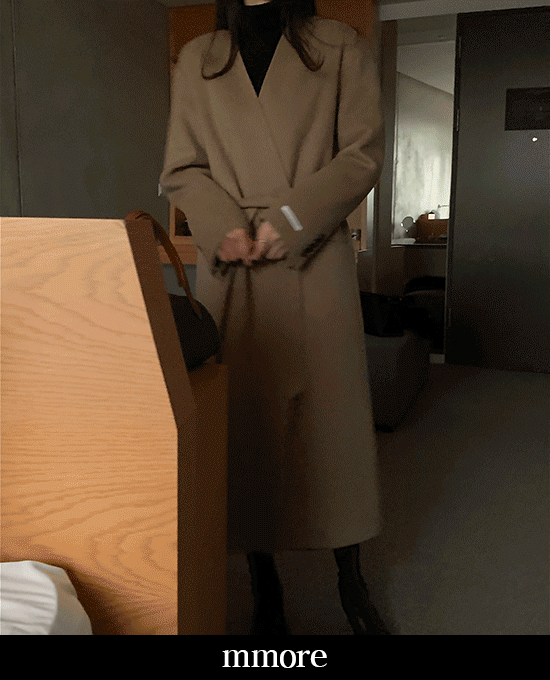 [hand made / mmore] cashmere nocollar robe coat 단독주문시 당일발송