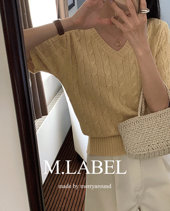[M.LABEL][italy cotton] 썸머 케이블 브이 (knit) 블루/핑크 단독주문시 당일발송