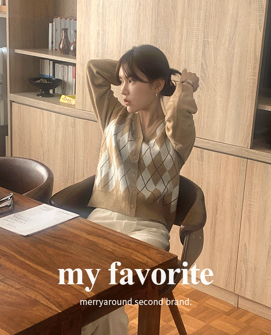 [my favorite] 리코 아가일 (cd)(캐시미어5%)(슈퍼파인울20%)*뉴 컬러 추가 ♡단독주문시 당일발송