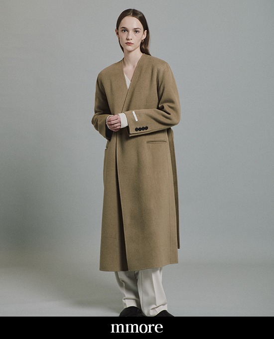 [hand made / mmore] cashmere nocollar robe coat* 베스트 상품 재진행 단독주문시 당일발송