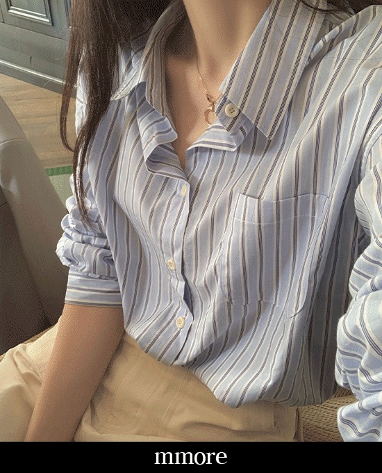 [mmore] bold stripe shirts핑크 단독주문시 당일발송