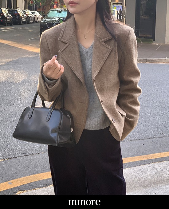 [mmore] brown shetland jacket (baby alpaca 10% wool 80%)