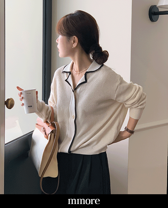 [mmore][italy cotton] double collar cardigan단독주문시 당일발송
