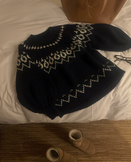 포커 자가드 루즈핏 (knit)
