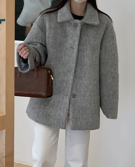 그레인 싱글 하프 (coat)(울50%)