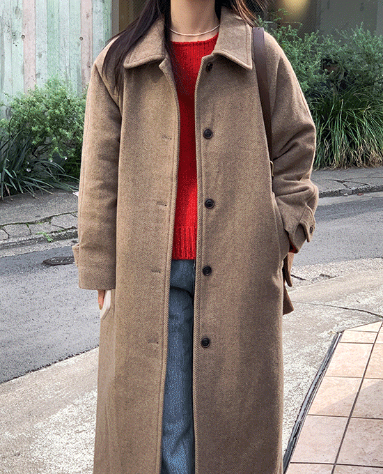 번즈 헤링본 싱글 (coat)(울80%)