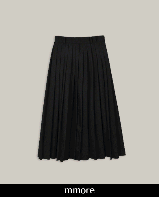 [mmore] back button pleats long skirt