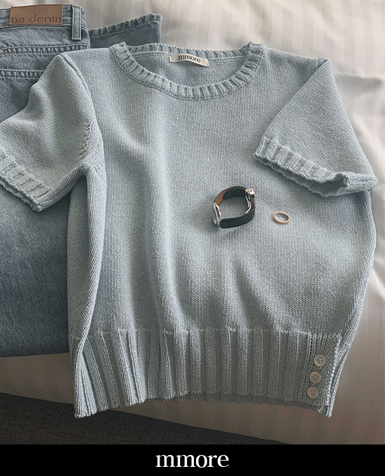 [mmore] coliin side button knit